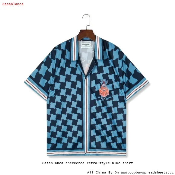 Casablanca checkered retro-style blue shirt