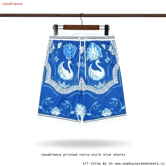 Casablanca printed retro-style blue shorts