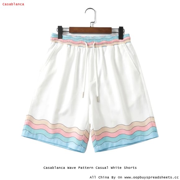 Casablanca Wave Pattern Casual White Shorts