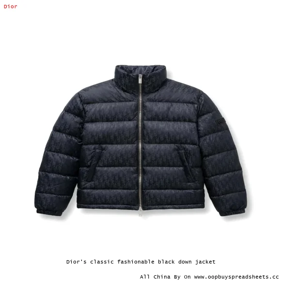Dior's classic fashionable black down jacket
