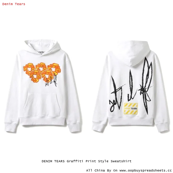 DENIM TEARS Graffiti Print Style Sweatshirt