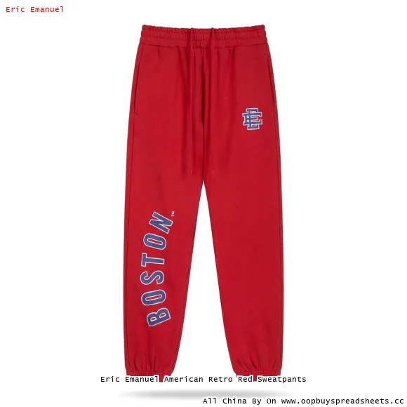 Eric Emanuel American Retro Red Sweatpants