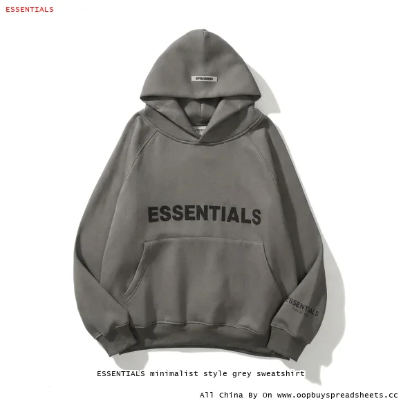 ESSENTIALS minimalist style grey sweatshirt