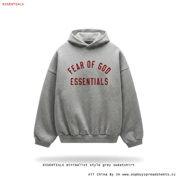 ESSENTIALS minimalist style grey sweatshirt