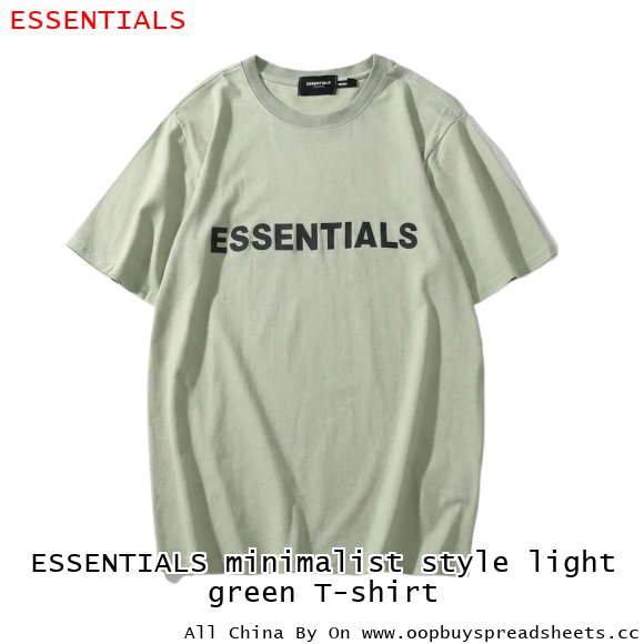 ESSENTIALS minimalist style light green T-shirt