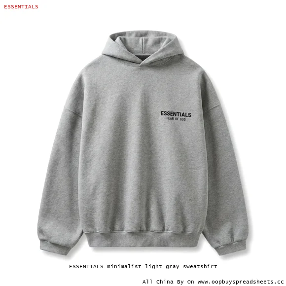 ESSENTIALS minimalist light gray sweatshirt