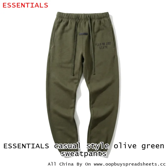 ESSENTIALS casual style olive green sweatpants