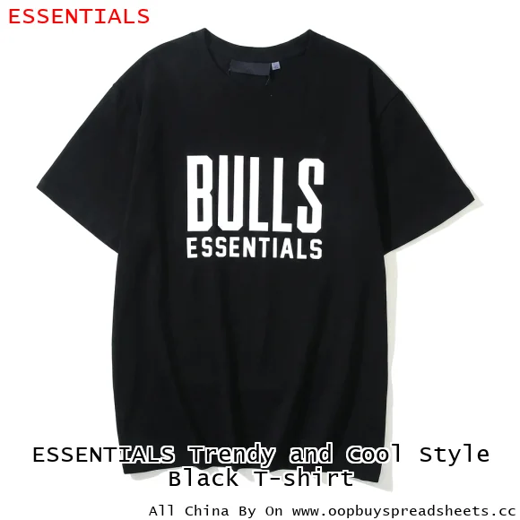 ESSENTIALS Trendy and Cool Style Black T-shirt