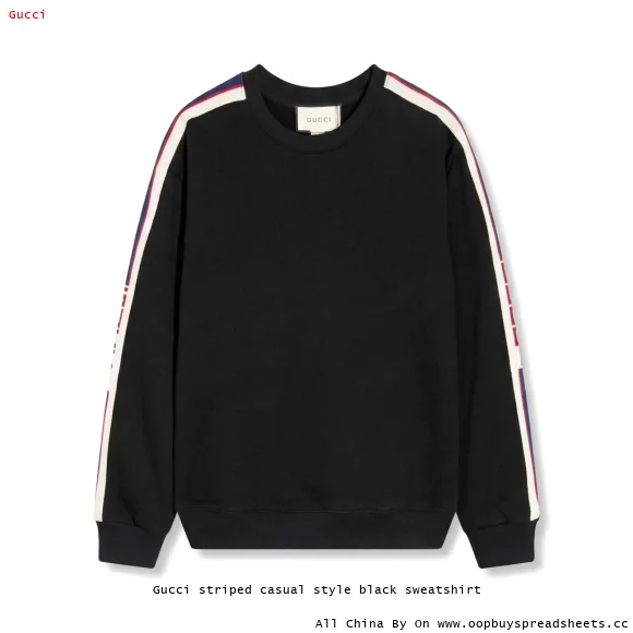 Gucci striped casual style black sweatshirt
