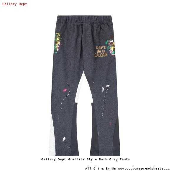 Gallery Dept Graffiti Style Dark Grey Pants