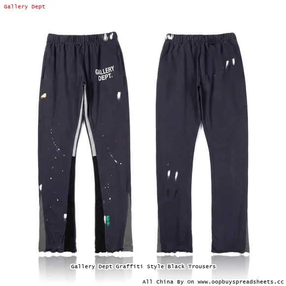 Gallery Dept Graffiti Style Black Trousers