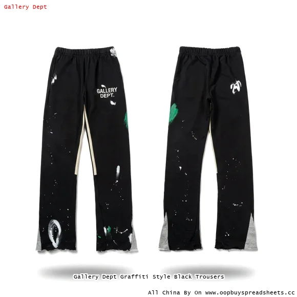 Gallery Dept Graffiti Style Black Trousers