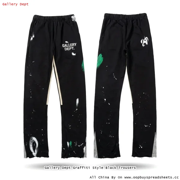 Gallery Dept Graffiti Style Black Trousers