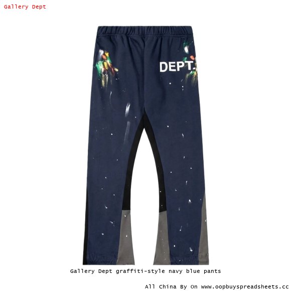 Gallery Dept graffiti-style navy blue pants