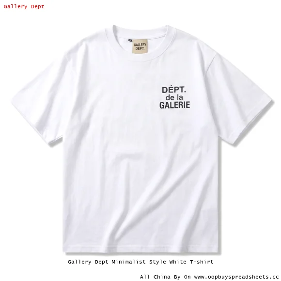 Gallery Dept Minimalist Style White T-shirt
