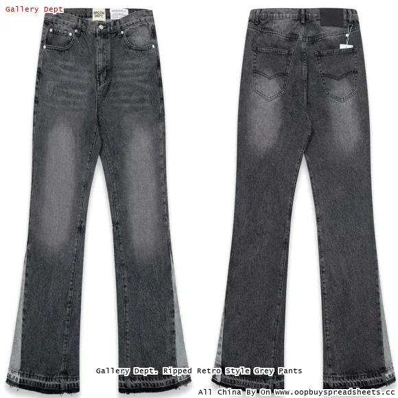 Gallery Dept. Ripped Retro Style Grey Pants