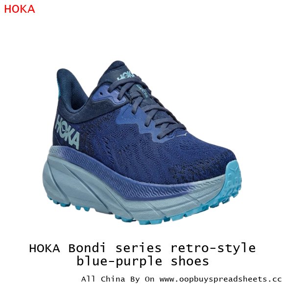 HOKA Bondi series retro-style blue-purple shoes