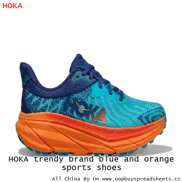 HOKA trendy brand blue and orange sports shoes