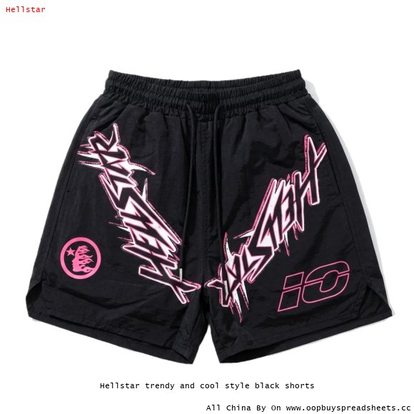 Hellstar trendy and cool style black shorts