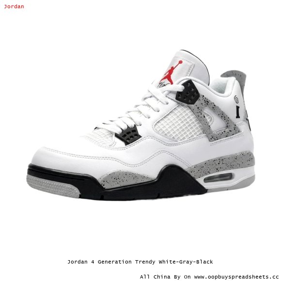 Jordan 4 Generation Trendy White-Gray-Black