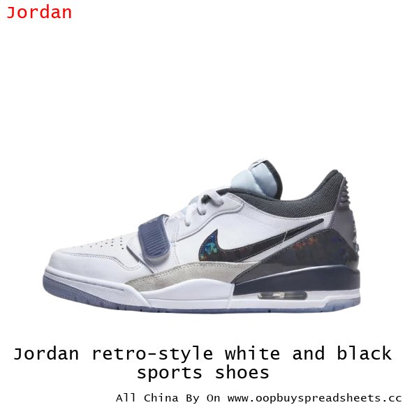 Jordan retro-style white and black sports shoes