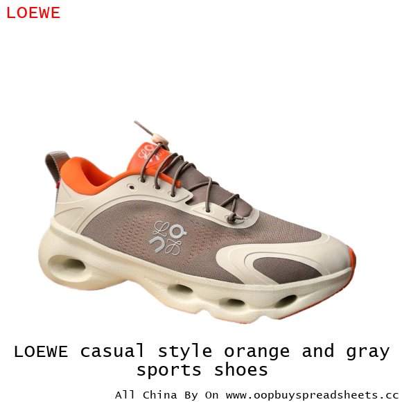 LOEWE casual style orange and gray sports shoes