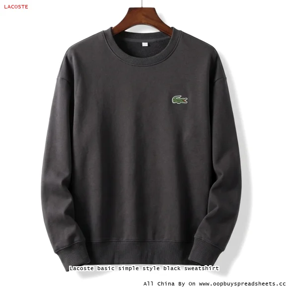 Lacoste basic simple style black sweatshirt