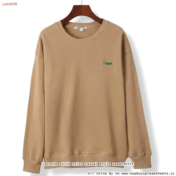 Lacoste solid color casual style sweatshirt