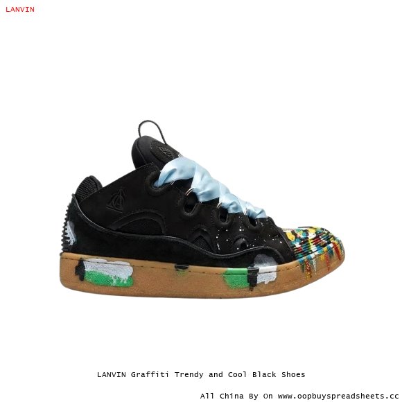 LANVIN Graffiti Trendy and Cool Black Shoes