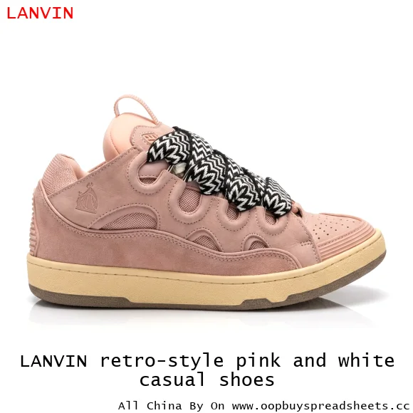 LANVIN retro-style pink and white casual shoes
