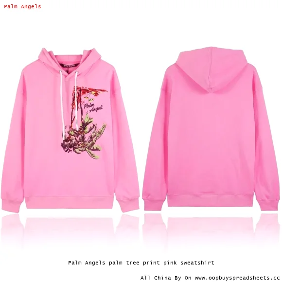 Palm Angels palm tree print pink sweatshirt