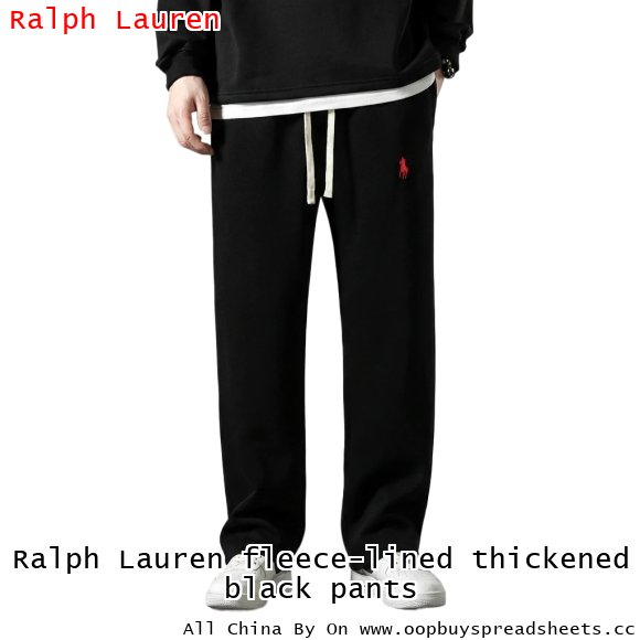 Ralph Lauren fleece-lined thickened black pants