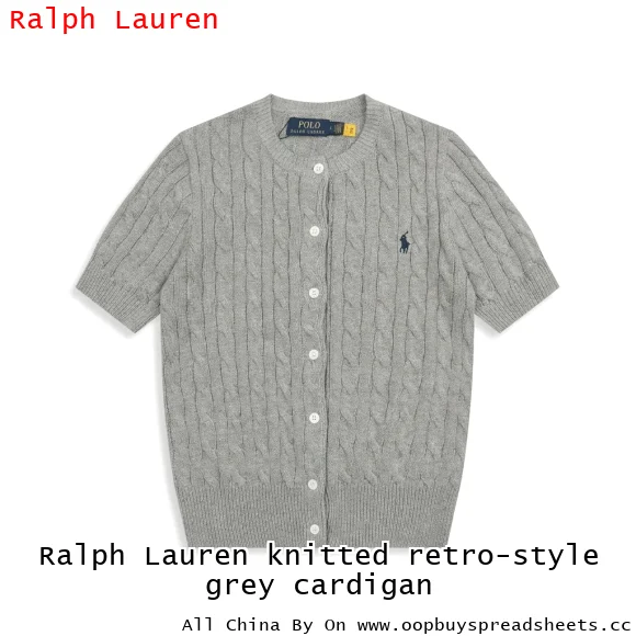 Ralph Lauren knitted retro-style grey cardigan