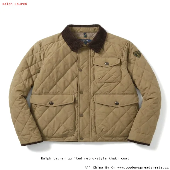 Ralph Lauren quilted retro-style khaki coat