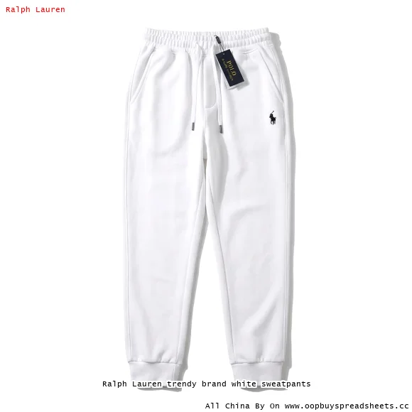 Ralph Lauren trendy brand white sweatpants