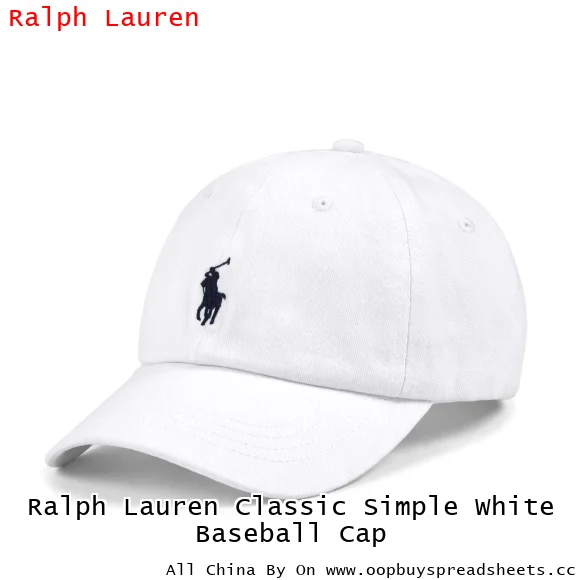 Ralph Lauren Classic Simple White Baseball Cap