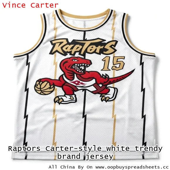 Raptors Carter-style white trendy brand jersey