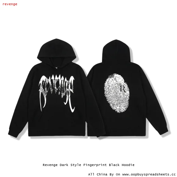 Revenge Dark Style Fingerprint Black Hoodie