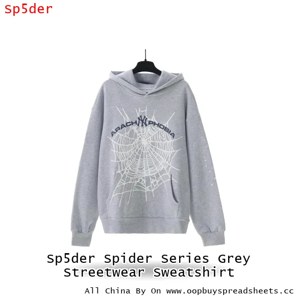 Sp5der Spider Series Grey Streetwear Sweatshirt