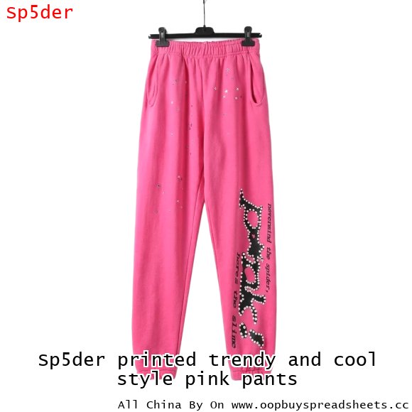 Sp5der printed trendy and cool style pink pants