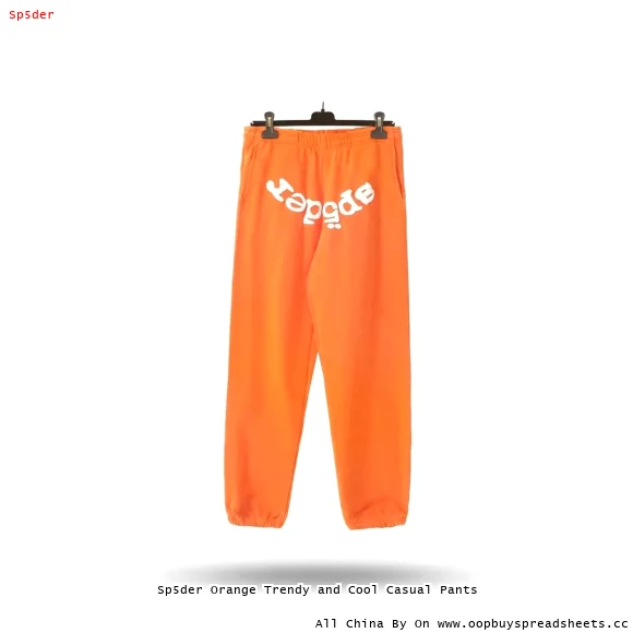 Sp5der Orange Trendy and Cool Casual Pants