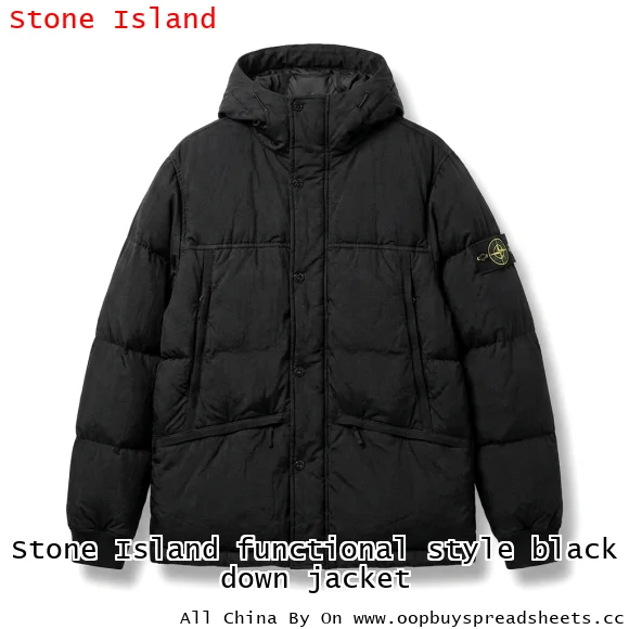 Stone Island functional style black down jacket