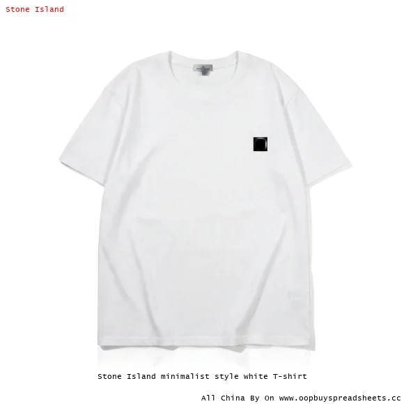 Stone Island minimalist style white T-shirt
