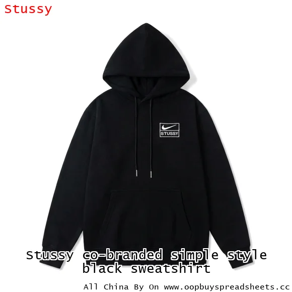 Stussy co-branded simple style black sweatshirt