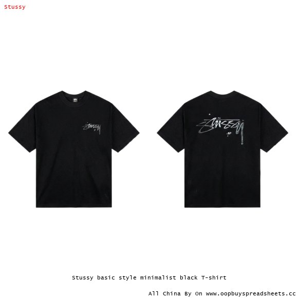 Stussy basic style minimalist black T-shirt