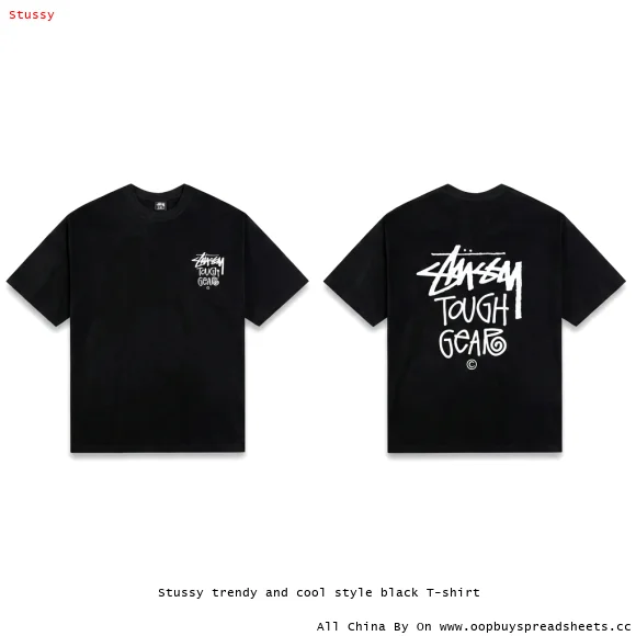 Stussy trendy and cool style black T-shirt
