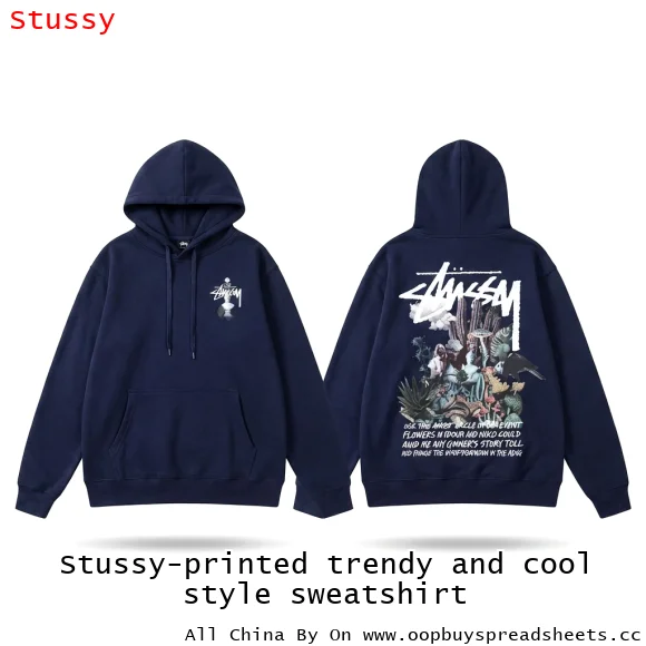 Stussy-printed trendy and cool style sweatshirt