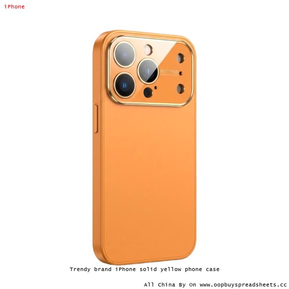 Trendy brand iPhone solid yellow phone case