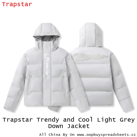 Trapstar Trendy and Cool Light Grey Down Jacket