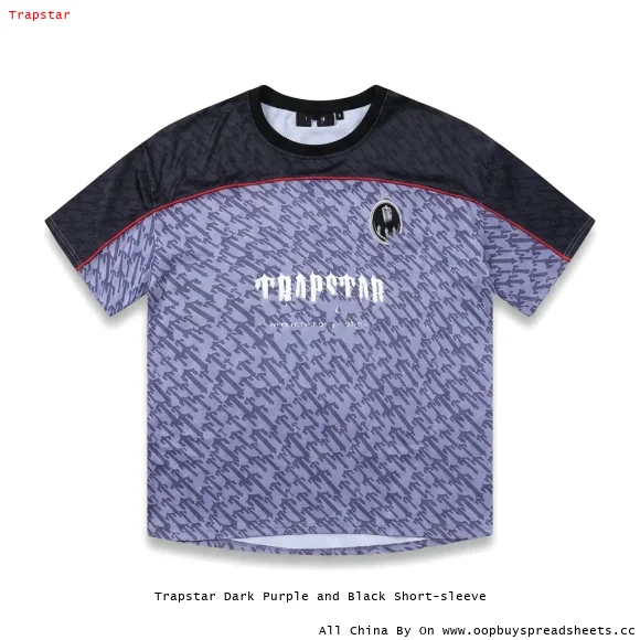 Trapstar Dark Purple and Black Short-sleeve